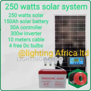 250w Solar Nyumba Yetu Full Package - 150ah Battery - 300w Inverter