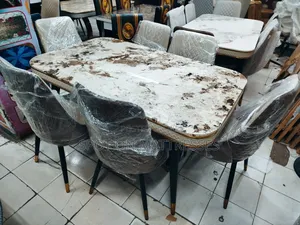 New Arrivals! 6 Chairs Dining Set With Marble Top Table.