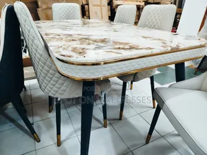 Wahi Kuwahi! Marble Top Dining Set With 6 Leather Chairs.