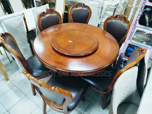 Elegant Dining Set With 6 Embossed Chairs + Free Delivery.