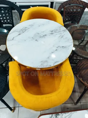 Unique Outdoor Set - 2 Chairs + Glass Round Table.
