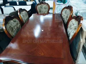 Classic Dining Set With 6 Embossed Chairs + Free Delivery.