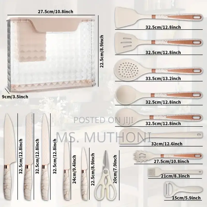 Aesthetic 16pcs/Stainless Steel Kitchen Knife Set