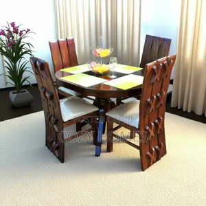 Dining Set, an Ornate and Practical All Wooden Dining Set