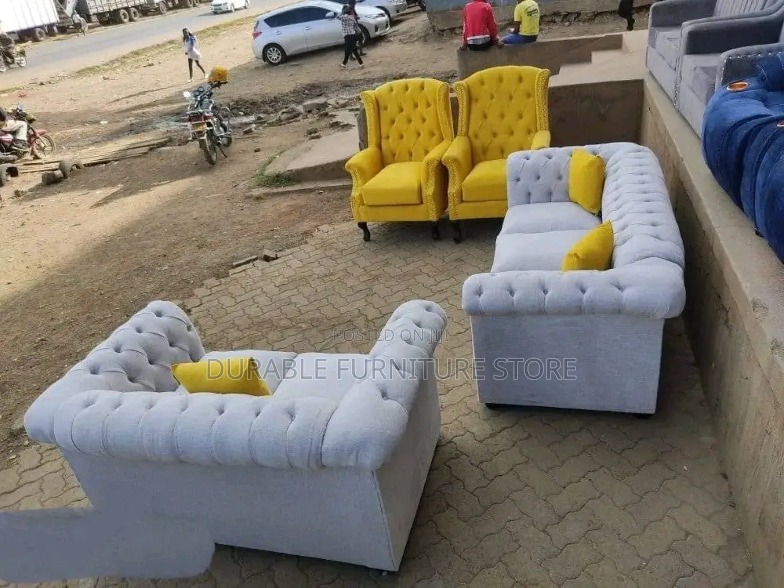5 Seater  Chesterfield And 2 Wing Chair
