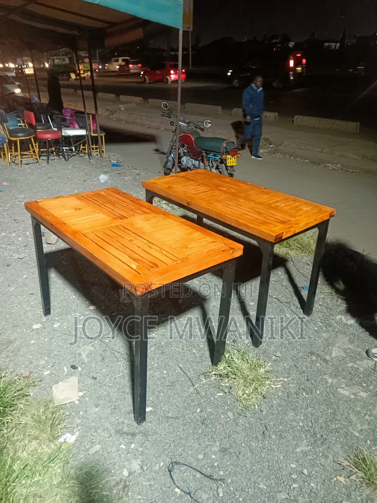 Wooden Metallic Table, 4ft by 2ft 