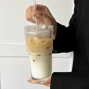 650ml Ribbed Glass Tumbler