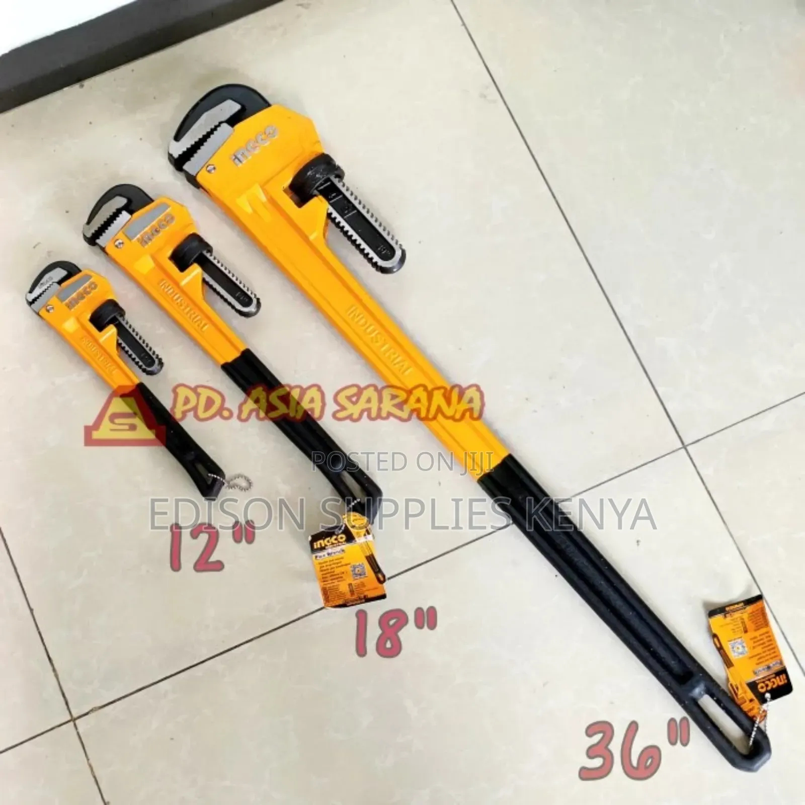 Pipe Wrench 36" Ingco Heavy Duty Plumber's Wrench Pipe Range