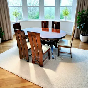 Dining Table Rounded Dining Table 6 Seater