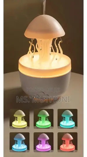 Raindrop Aromatherapy Cute Jellyfish Rotating Air Humidifier