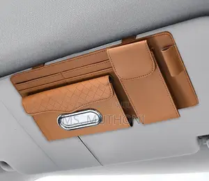 Pu Leather Multifunctional Car Sun Visor Organizer*