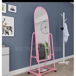 Pink Dressing Mirror With Wheels