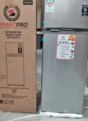 Refregirator Smartpro 205litres, Dual Door, Top Freezer
