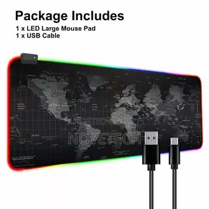 RGB Led Computer Desk Pad, Office Desk Mat Mouse Pad
