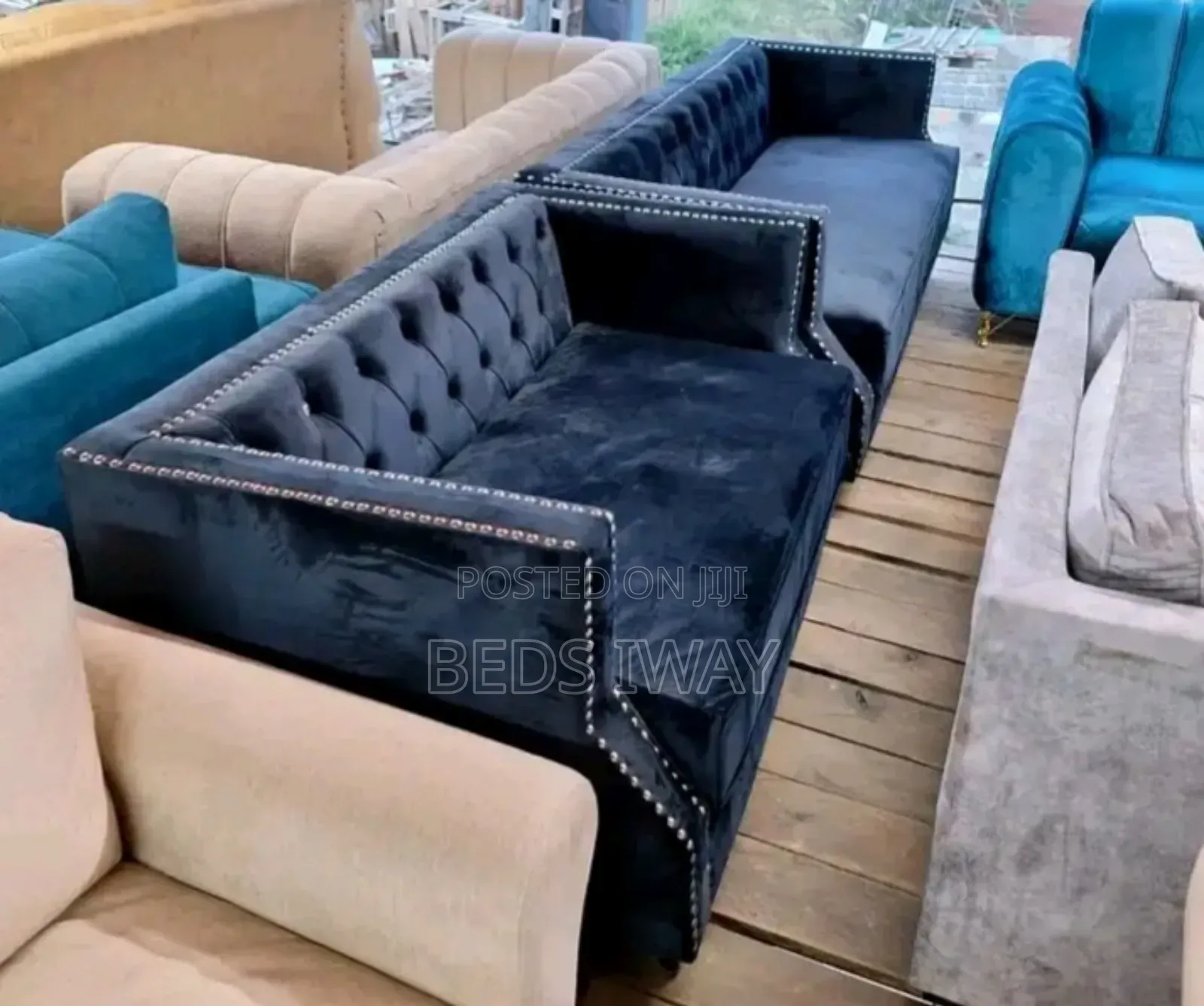 Dark Blue Sofaset