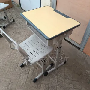 Biege Kids Adjustable Table and Chairs