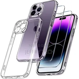 iPhone 14 Pro Transparent Case + Tempered Glass Screen Prote