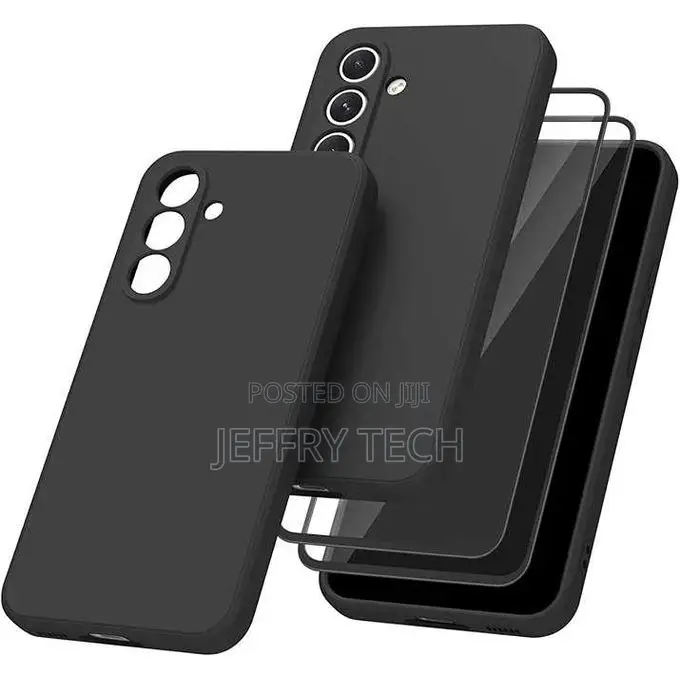Samsung S24 Fe Case With Tempered Glass Screen Protector Bla