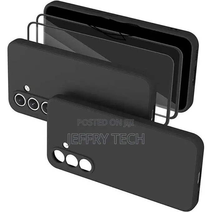 Samsung S24 Fe Case With Tempered Glass Screen Protector Bla