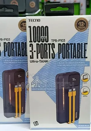 Tecno Powerbank TPB-103 Power Bank 10000mah 