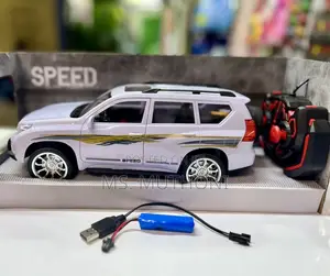 Remote Controlled Rechargeable Prado Toy Car (White)