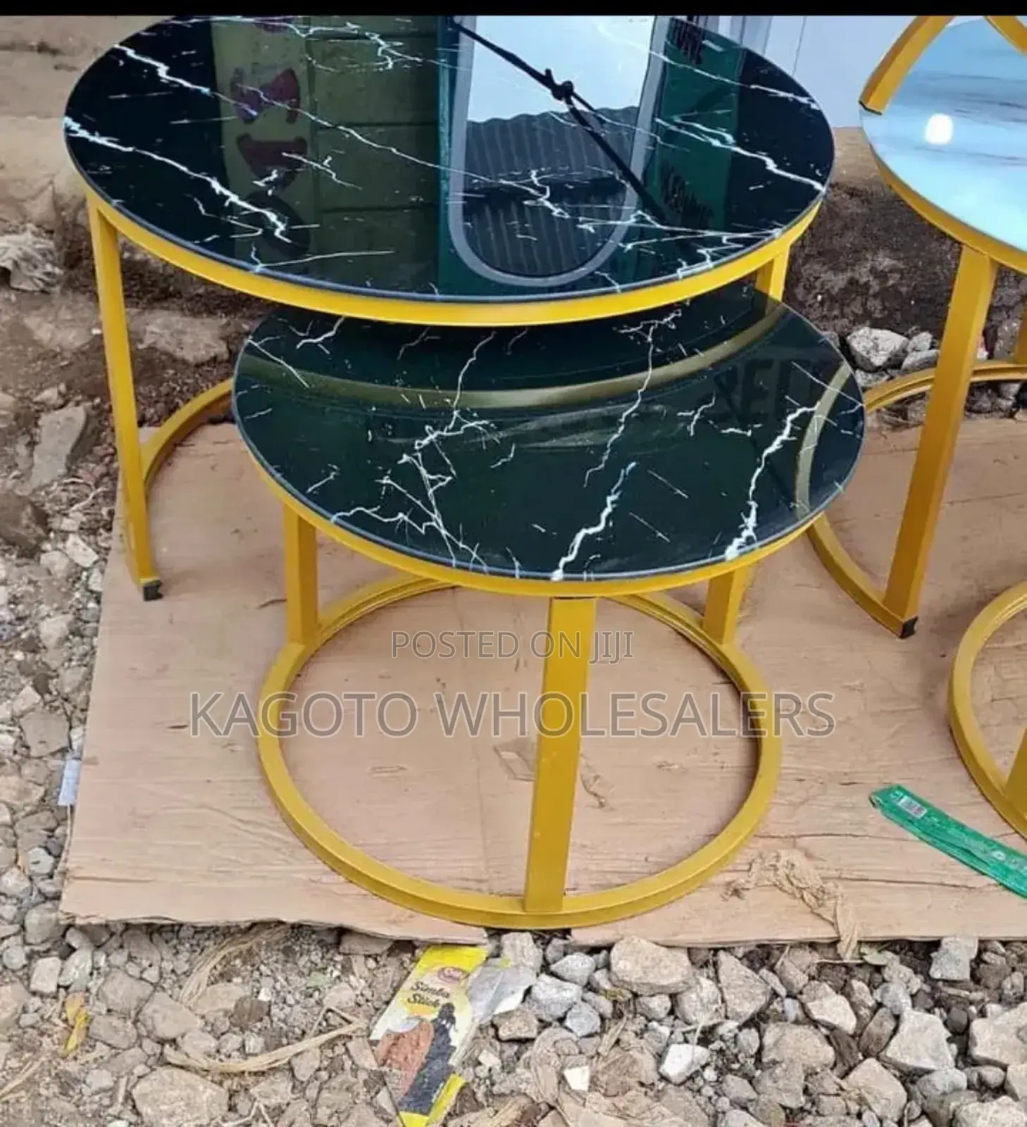 Black Marble Table (Glass Effect) M-B