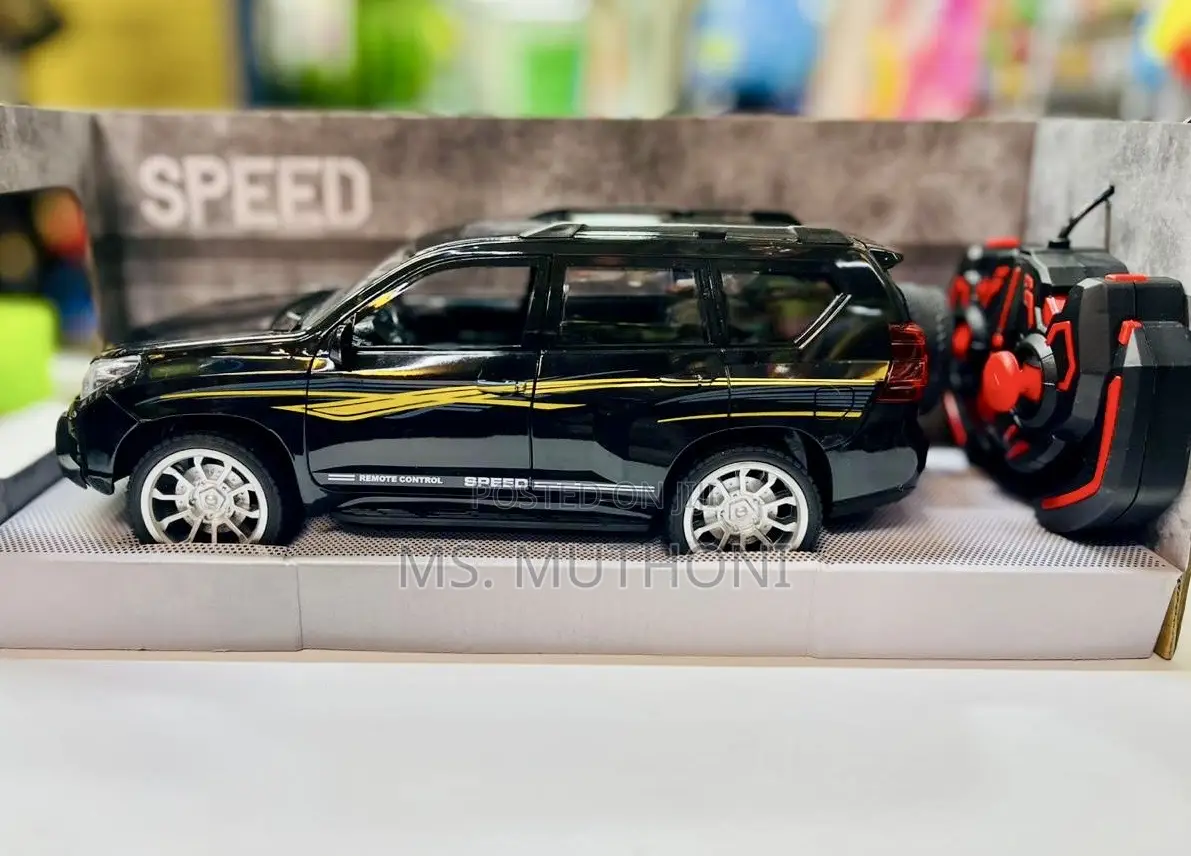 Black Remote Controlled Rechargeable Prado Toy Car