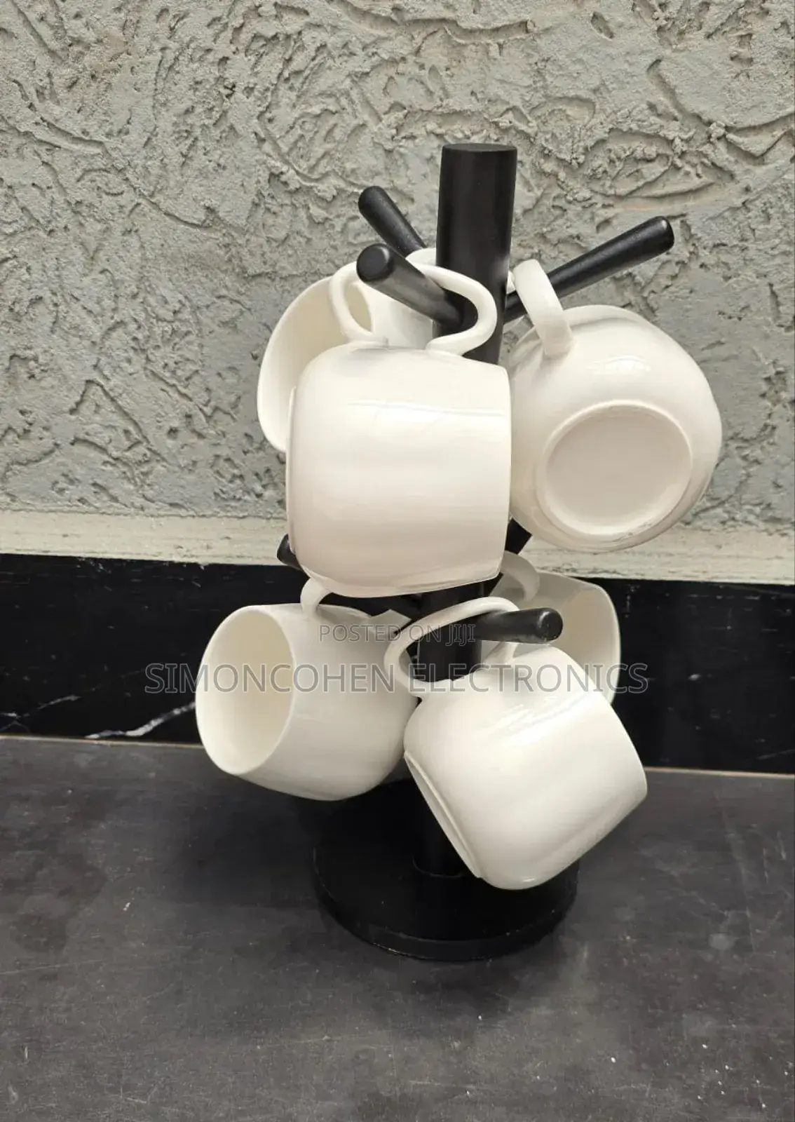 6pcs Unique Cappuccino Cups With Bamboo Stand