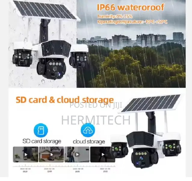 V380 Pro 4g Three Lens 6mp Ip PTZ Solar CCTV
