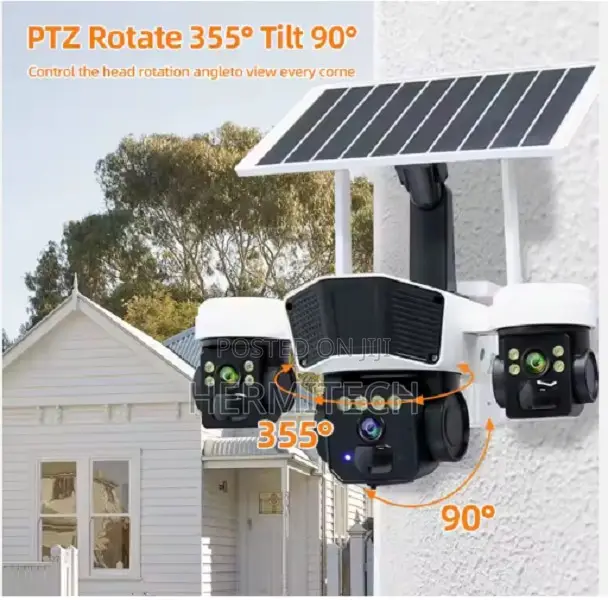 V380 Pro 4g Three Lens 6mp Ip PTZ Solar CCTV