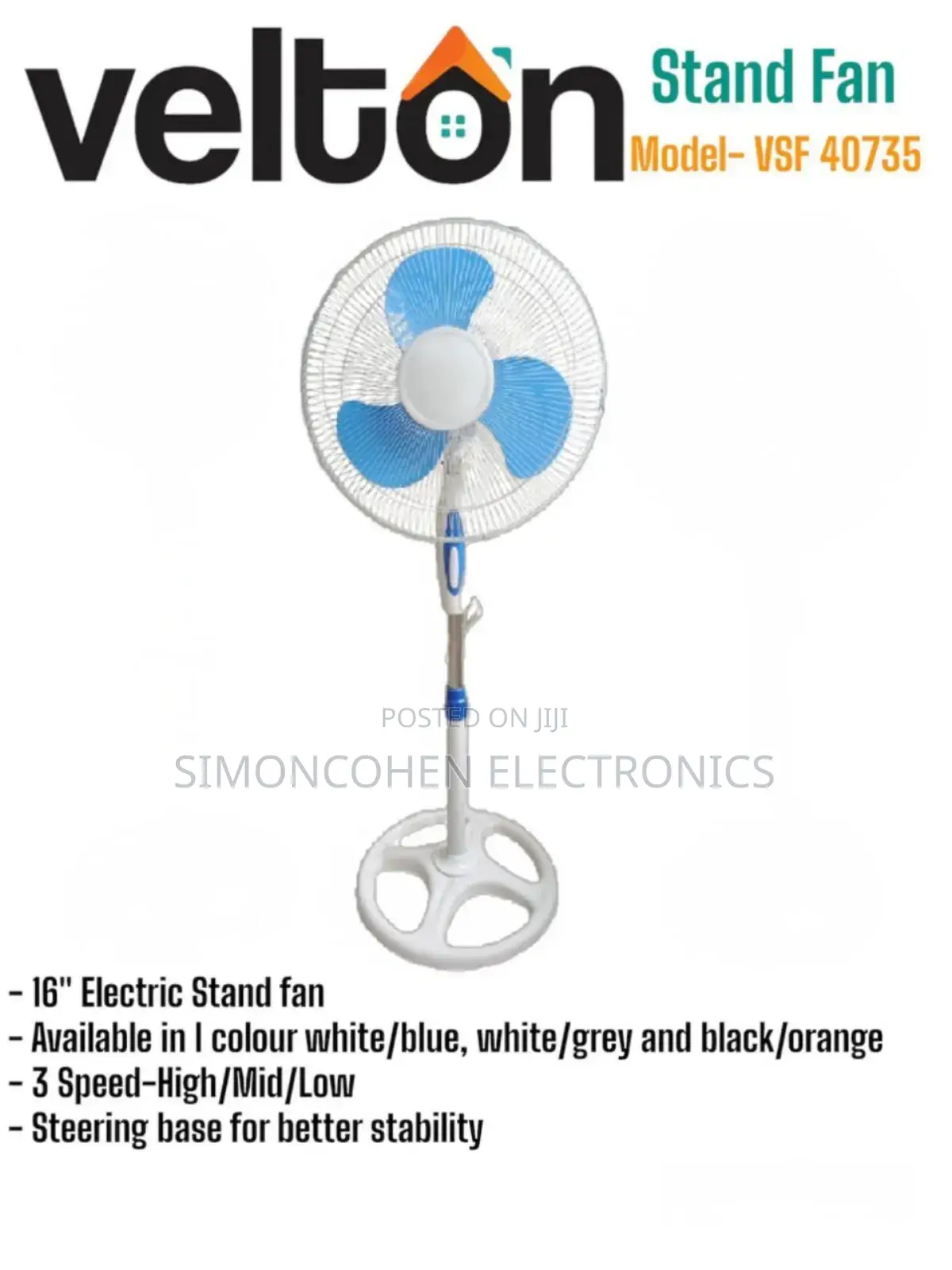 Velton 16" Stand Fan