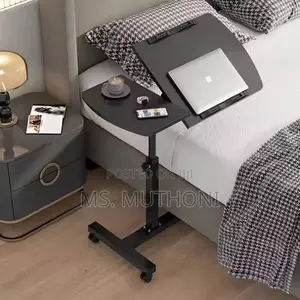 Adjustable Overbed Laptop/Breakfast Table With Wheels