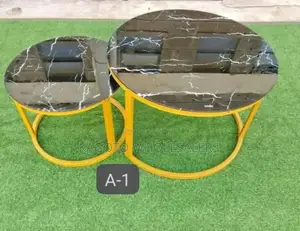Black Marble Table With Glass Effect