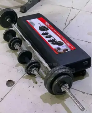 Black 50 KGS Barbell and Dumbbell +Case