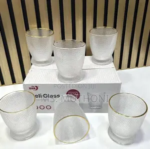 6pcs Deli Whiskey Glasses With a Gold Rim*