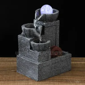 Indoor Waterfall Fountain Table Decor With Led Lights