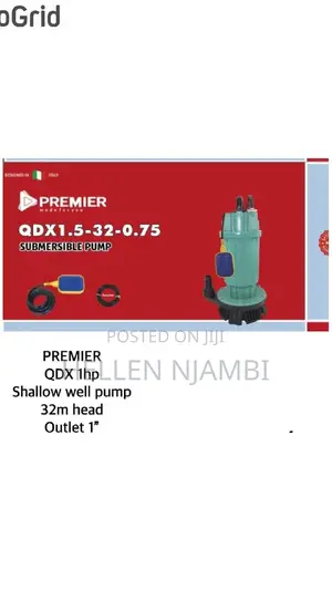 32m Premier 1hp Shallow Well Water Pump (1.5m3/Hr)