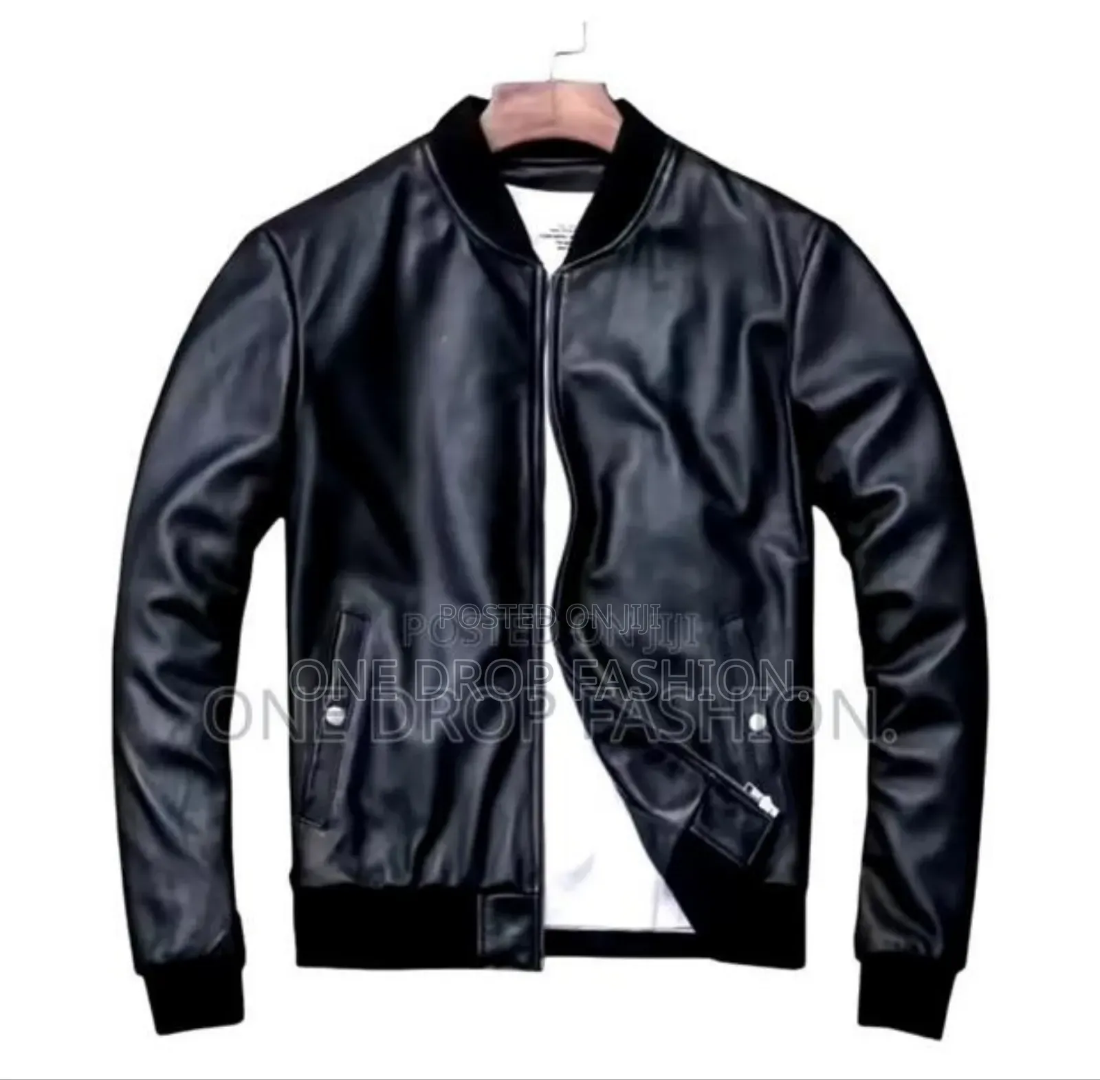 Mens Italian Black Leather Jacket