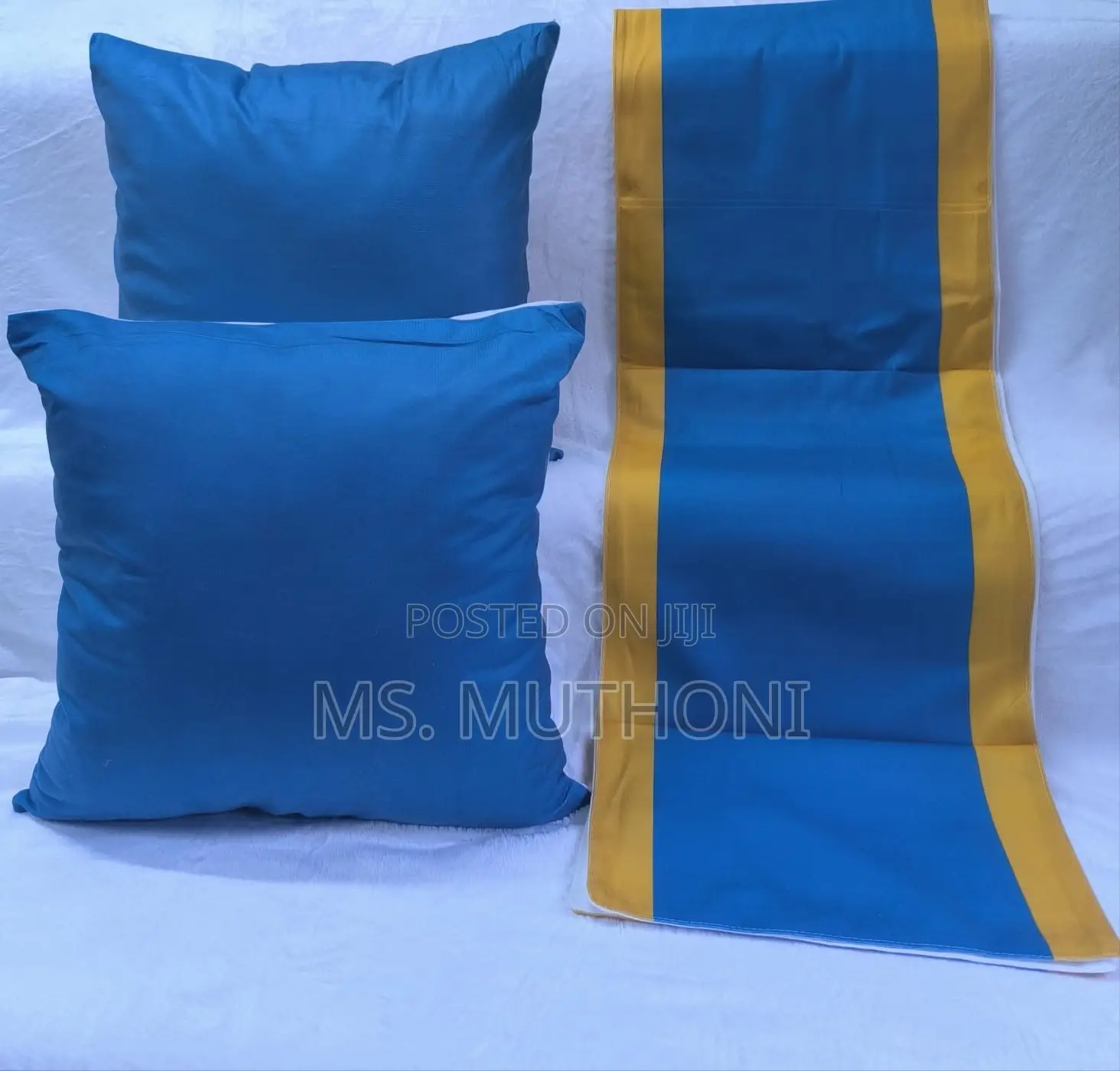 Decorative Bed Runners and Matching Cushions Set,
