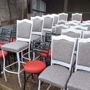 Grey White Set Restaurant And Bar Chairs