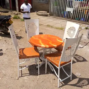 Brown Set Restaurant And Bar Chairs And Round Table