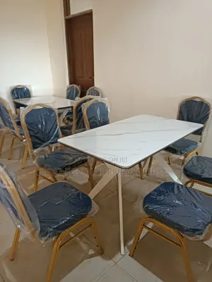 Quality White Dining Table/Hotel Table Plus 6 Chairs Ygf4k
