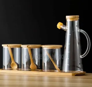 4pcs Oil Jar Set With Bamboo