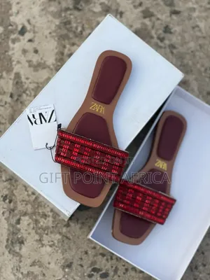 *Red High Quality (Zara) Slip-on Sandals* Normal Fitting