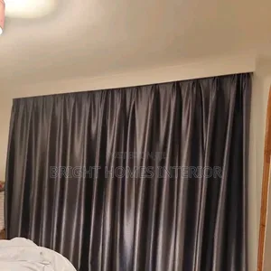 Plain Color Dark Grey Curtain Available
