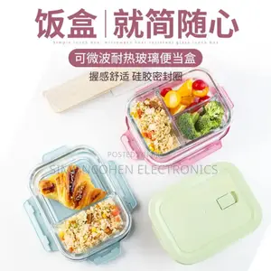 3 Grid Glass Partitioned Lunch Box