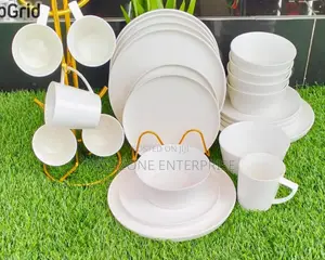 High Quality 24 Pieces White Plain Dinner Set ;