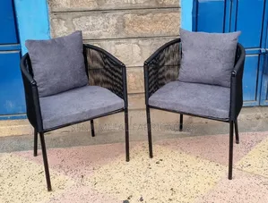 Patio,Garden,Restaurant Chairs,Woven With Black Metal Frame.