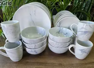 High Quality 24pcs White Ceramic Dinner Set* 