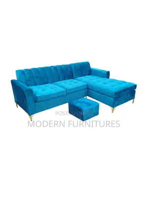 Elegant Blue L Sofa